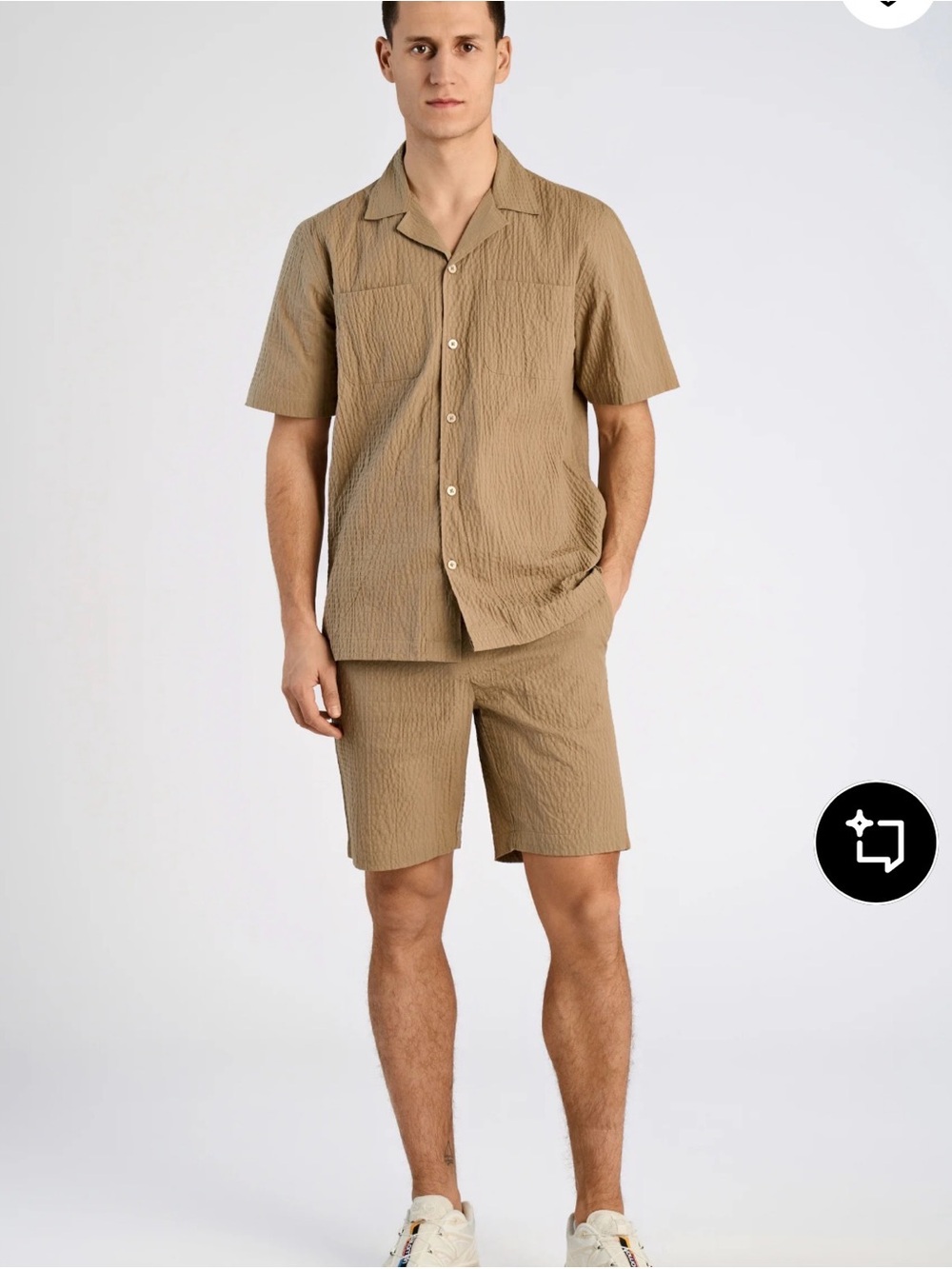 Lindbergh Men’s Short Sleeve Button-Up Shirt SEERSUCKER sz XXL regular fiy